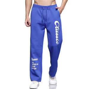 Pantalon de survêtement à jambes larges 100% coton pour hommes sérigraphie personnalisée Mid Street Wear Baggy Oem typographie imprimé pantalon décontracté - Product Image 1