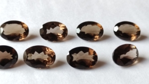 Pierres précieuses naturelles de Quartz fumé brun de haute qualité pour la fabrication de bijoux coupe brillante 3x5mm-15x20mm forme ovale toutes les tailles - Product Image 2