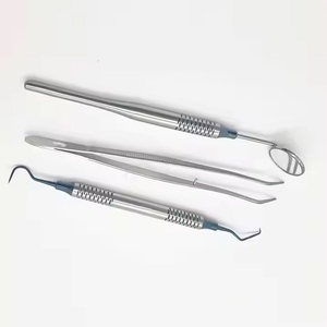 ชุดตรวจฟัน3ชิ้นชุดเครื่องมือทำฟันแหนบตรวจฟันสีน้ำเงินเกรดทางการแพทย์เหล็กเครื่องมือผ่าตัดด้วยมือ - Product Image 5