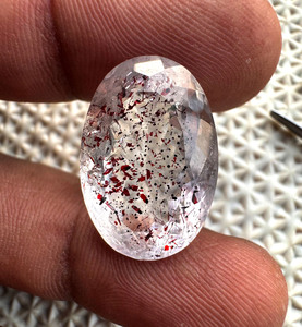 Piedra preciosa natural de corte ovalado Super Seven, piedra inyectada en sangre para la fabricación de joyas, tamaño Melody Super Seven: 21,5x14,5x12mm - Product Image 2