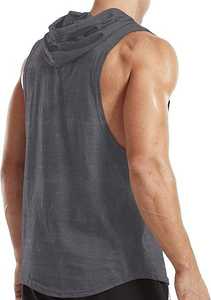 Débardeur à capuche sans manches pour homme, veste de sport, vêtement de musculation, entraînement, fitness, style streetwear - Product Image 3