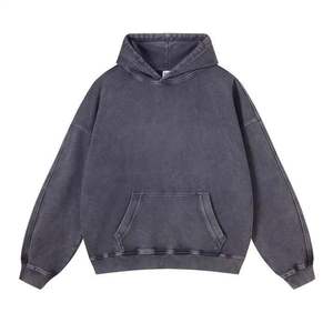 OEM servicio al por mayor hombres ácido lavado sudaderas con capucha personalizado impreso de gran tamaño 100% algodón de manga larga pulóver invierno hombres sudaderas con capucha - Product Image 4