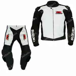 Têxteis & Tecidos Montando Engrenagem Fonte Mens Motocicleta Equitação Couro Genuine Racing Suit Outdoor Windproof Esporte Bik Riding Suit