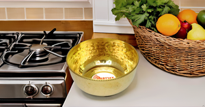 Hammered Medium Size Round Brass Serving Bowl <b>Decorative</b> Kitchenware for Salad <b>Egg</b> Beating Candy Serving Versatile Mixing Bowl - Product Image 3