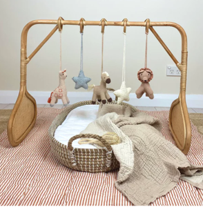 Juego de actividades para bebé de ratán de diseño moderno de calidad superior al mejor precio, juego de gimnasio hecho a mano de ratán para bebé, anillos colgantes para gimnasio, dormitorio - Product Image 4