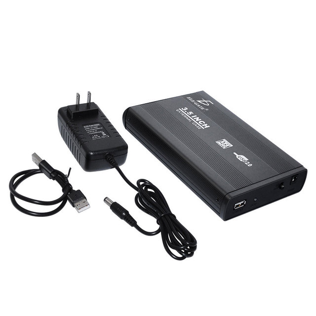 BANGHE Aluminum External USB 2.0 SATA 3.5 Hard Drive Converter Enclosure for up to 4TB SSD/HDD NVMe M.2 Adapter Box CON.09