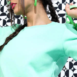 Street Wear Article décontracté nouvelles femmes sweat pur coton Polyester fait à la mode Look femmes sweat - Product Image 6