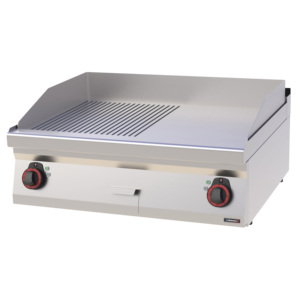 Plaque de cuisson lisse côtelée en fonte 80 mm pour grills et plaques chauffantes électriques - Product Image 1