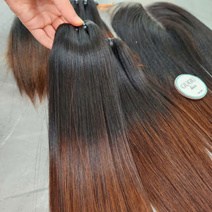 Extensions de cheveux humains vierges Remy bruns vietnamiens avec closure, 100 grammes, double trame faite à la machine - Product Image 4