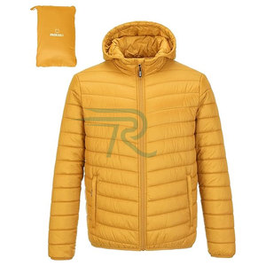 Razorts International Men's Winter Bomber <b>Jacket</b> Solid Color Stand Collar Zipper Front Windproof Nylon Casual Coat - Product Image 1