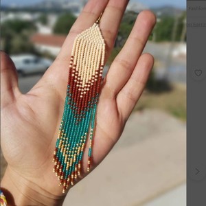 Luxury Quality <b>Emerald</b> Green Beaded Tassel Earrings - Product Image 1