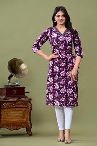 Kurti Largo de Alta Calidad, Estilo Pakistaní Indio, Diseño Bordado Elegante, Túnica Larga para Mujer para Uso Diario - Product Image 2