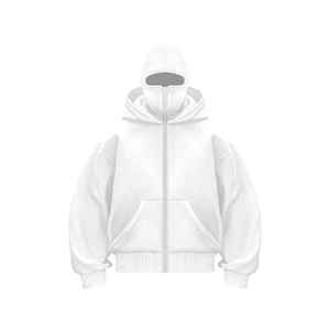 2025 Sudadera con capucha personalizada con cremallera para hombre Sudadera con capucha enmascarada con cremallera completa de peso pesado Servicio de OEM - Product Image 3