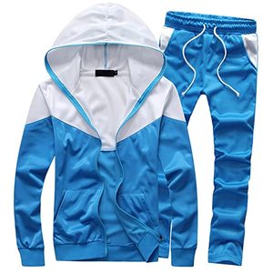 Survêtement en molleton de polyester/coton pour hommes, vêtements de sport respirants avec bloc de couleurs, grande taille, vente en gros - Product Image 6
