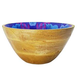 Bol décoratif de haute qualité avec impression d'émail, bol à Fruits en bois, bol à salade, bol à mélanger en bois de mangue - Product Image 6