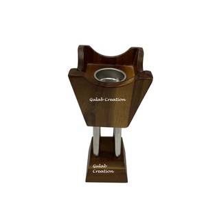 New Arrival 2025 Custom High Quality Creative Acacia Wood Decorative Wooden <b>Candle</b> Holder - Product Image 2