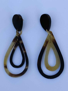 ต่างหูห้อยฮอร์นธรรมชาติสไตล์วินเทจสำหรับผู้หญิงแฟชั่นทันสมัยรูปควายวัวฮอร์นคอลอร์นคอลโลวิน - Product Image 2