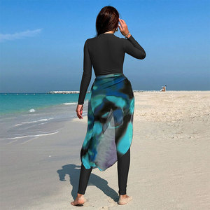 OEM ODM Burkini Chic 3 Pièces <span class=keywords><strong>avec</strong></span> Tablier Transparent Tie-Dye, <span class=keywords><strong>Maillot</strong></span> <span class=keywords><strong>de</strong></span> <span class=keywords><strong>Bain</strong></span> Modeste Entièrement Couvrant pour Femmes Musulmanes, Séchage Rapide - Product Image 2