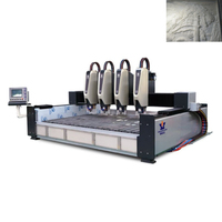 Mesin Ukir Batu CNC 4 Kepala 3015T-4D Router Pengukir Nisan/Makam Efisiensi Tinggi untuk Garis Teks