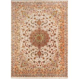 Alfombra Gulmarg de Lana y Seda Anudada a Mano con Patrón de Medallón Rojo y Naranja para el Hogar, Pasillo y Dormitorio, Alfombra Rectangular para Habitación -Pae-4929 - Product Image 1