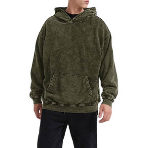 Sweat à capuche homme mode sweat à capuche surdimensionné pour hommes femmes Hip Hop épaule tombante label privé pull à capuche Vintage lavé à l'acide - Product Image 2