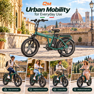 Vélo électrique pliable QM F8 Pro, pneus larges 20x4.0, batterie lithium 35Ah, vélo utilitaire urbain, Bici elettrica - Product Image 3