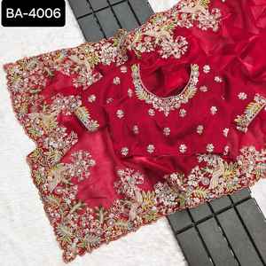 Collection Bollywood exclusive de haute qualité dernière broderie lourde multi-marches paillettes travail Saree pour mariage indien pakistanais - Product Image 3