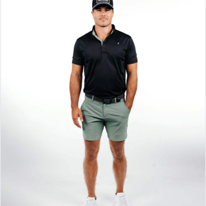 Pantalones cortos de hombre de poliéster de golf informales en blanco de color sólido para entrenamiento de secado rápido con logotipo personalizado - Product Image 1