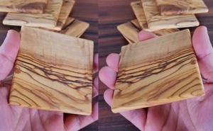 Posavasos de madera de excelente calidad Natural 100% Posavasos de nogal ecológicos de lujo posavasos de madera cuadrados para bebidas a bajo precio - Product Image 4