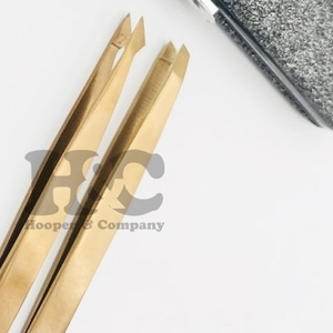 Nouvelle pince à sourcils durable en acier inoxydable solide sourcils pince à épiler tondeuse or Rose sourcil pince à épiler Logo gratuit vison - Product Image 2