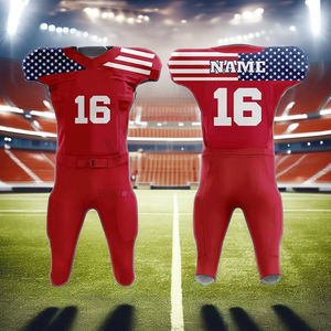 Maillot de football américain respirant, cousu, 100% polyester, de haute qualité, manches courtes, grande taille, expédition rapide, prix bas - Product Image 3
