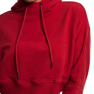 Alta calidad personalizado al por mayor de manga larga señora Top pulóver recortado francés Terry sudaderas con capucha para las mujeres 2025 - Product Image 6