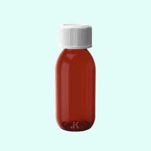 Envase de botella de jarabe redondo PET 100ml con tapa CR ámbar fabricante vietnamita buena calidad OEM ODM servicio mejor precio M0763 - Product Image 2