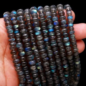 ลูกปัดหินอัญมณีลาบราดอไรต์ธรรมชาติขนาด6-8มม. ลูกปัดหลวมสำหรับทำเครื่องประดับ - Product Image 1