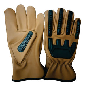 Guante de seguridad para conductor mecánico de cuero de grano de cabra cortado y térmico, resistente a impactos, forro de aramida, protección, guantes de trabajo de cuero - Product Image 4