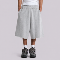 Pantalon de survêtement personnalisé 100 % coton, coupe ample à jambe large, style français, pour homme, surdimensionné, longueur 3/4, ourlet brut, longueur mollet, streetwear