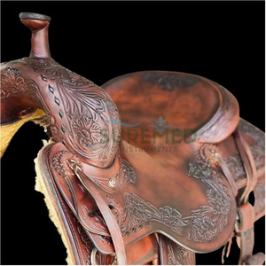 Selle de cheval Tack Shop avec arçon en bois renforcé et siège respirant pour l'équitation western en cuir véritable pour cowgirl - Product Image 2