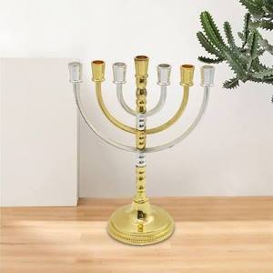 Gold Plated Menorah Tabletop <b>Candle</b> Stand for Home Decor Christmas Easter and Valentine's Day Hotel Party Decorative Lighting - Product Image 4