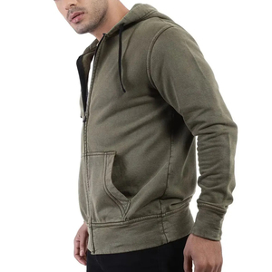 Sweats à capuche surdimensionnés à fermeture éclair de qualité supérieure, lavés à l'acide, 100% coton, sweats à capuche à fermeture éclair en molleton 100% coton, best-seller d'hiver pour hommes - Product Image 3