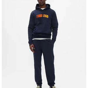 Chándal para hombre de algodón 100% de peso pesado de alta calidad, chándal para hombre con logotipo bordado personalizado, ropa de calle holgada de hip hop, chándal para hombre - Product Image 1