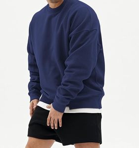 Sweat-shirts unisexes en tissu tricoté écologique avec logo personnalisé imprimé en polyester/coton/nylon, coupe classique, col rond, pour hommes - Product Image 6