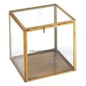Metal and Glass Table Decoration Wedding and Events Gift Jewelry <b>Box</b> Superior Quality Large Size Office and Home Cards <b>Box</b> - Product Image 2