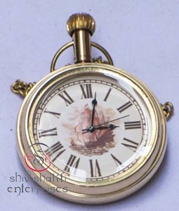 Reloj de bolsillo de latón náutico de diseñador de latón reloj de bolsillo de estilo vintage de regalo antiguo coleccionable - Product Image 3