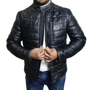 Chaqueta acolchada para exteriores para hombre de High Street Cuero transpirable de alta calidad para el invierno Servicio OEM La mejor chaqueta de cuero personalizada - Product Image 6