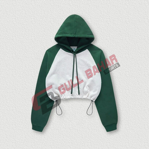 เสื้อฮู้ดครอปผู้หญิงรุ่นใหม่ 25/26 สำหรับฤดูหนาว ปรับแต่งได้ ปักโลโก้ด้านหน้า ผ้าโพลีเอสเตอร์/คอตตอนคุณภาพสูง ระบายอากาศได้ดี - Product Image 3