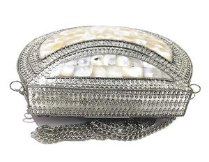 HF Crafts Lujoso bolso de mano con perlas para madre, cadena clásica de alta calidad, decoración de cuentas, moda para ocasiones nupciales, bajo - Product Image 4