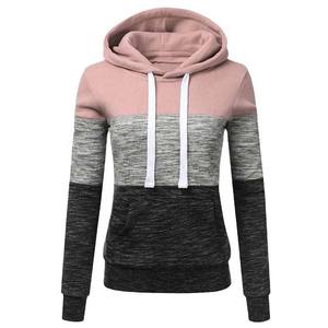 Sweat à capuche court à manches longues pour femme, Logo personnalisé, dernière conception Unique, matériau polaire, bloc de couleur, pull à capuche pour femme - Product Image 1