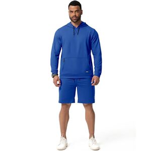 ชุดเสื้อนอกใส่วิ่งมีฮู้ดสำหรับผู้ชาย, ชุดวอร์ม2ชิ้นสำหรับใส่วิ่งจ๊อกกิ้งมีฮู้ดกางเกงขาสั้นทอแบบลำลองสำหรับผู้ชาย - Product Image 1