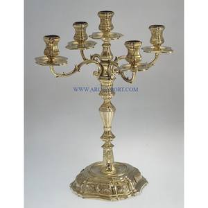 Candélabre de table de mariage à 5 bras Candélabres de décoration de table en laiton de qualité de luxe pour les candélabres d'utilisation intérieure et extérieure - Product Image 2