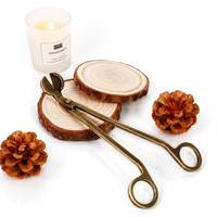 Ensemble d'accessoires pour la fabrication de bougies en cuivre 4 en 1 avec coupe-mèche, éteignoir, trempette et plateau, emballage cadeau